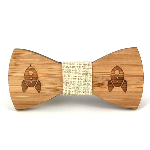 Children's Bamboo Rocket Bow Tie