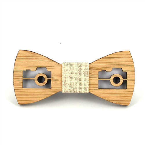 Children's Bamboo Hollow Camera Bow Tie