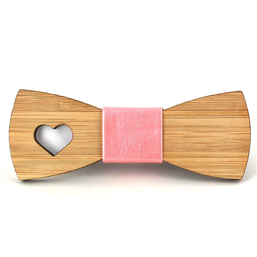 Bamboo Hollow Heart Bow Tie for Children