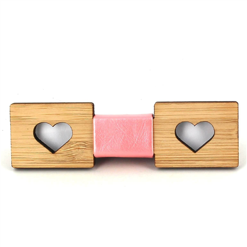 Bamboo Hollow Hearts Bow Tie for Children