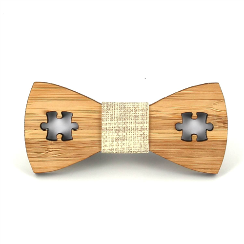 Children's Bamboo Hollow Puzzle Bow Tie