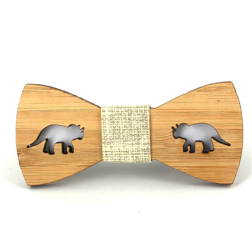 Triceratops Hollow Bamboo Kids Bow Tie