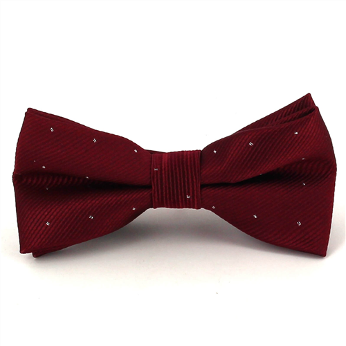 Burgundy Polka Dot Bow Tie for Boys