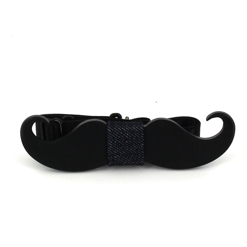 Children's Wooden Bow Tie with Mustache Design