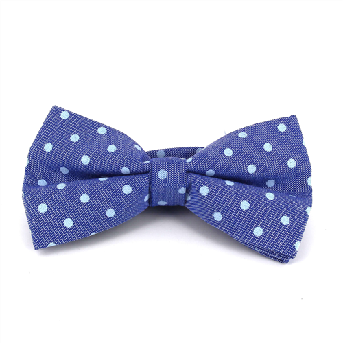 Oxford Blue Polka Dot Bow Tie