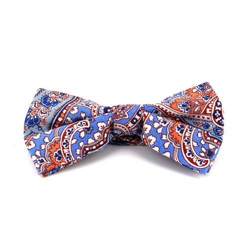 Blue Paisley Bow Tie