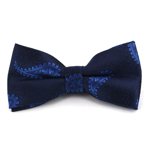 Blue Paisley Bow Tie