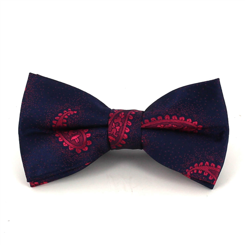 Blue Paisley Bow Tie