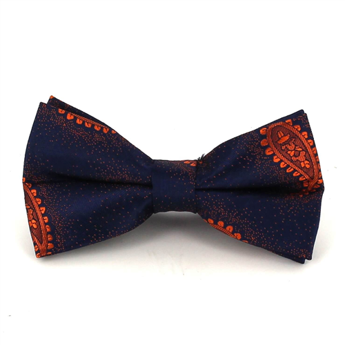 Blue Paisley Bow Tie