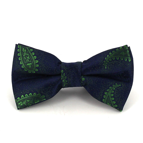 Blue Paisley Bow Tie