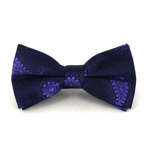 Blue Paisley Bow Tie