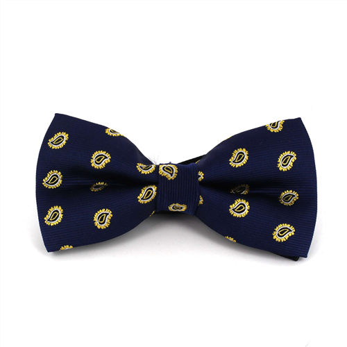 Midnight Blue Paisley Bow Tie