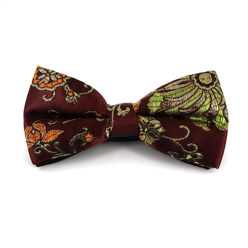 Garnet Shine Paisley Bow Tie