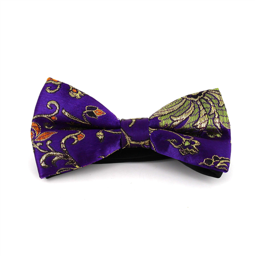 Purple Paisley Shine Bow Tie