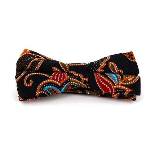 Black Paisley Bow Tie