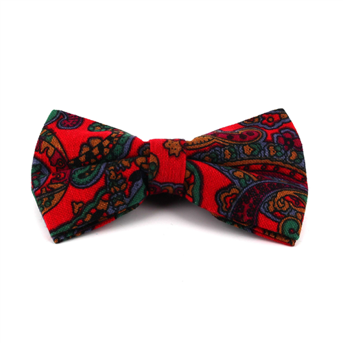 Red Paisley Bow Tie