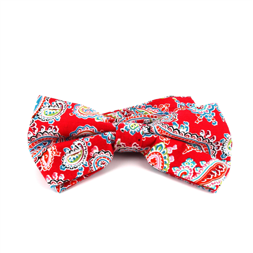 Red Paisley Bow Tie