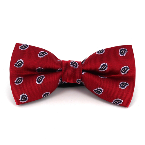 Red Paisley Bow Tie