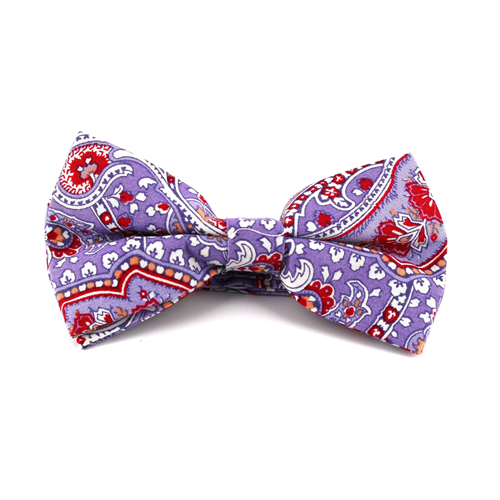 Violet Paisley Bow Tie