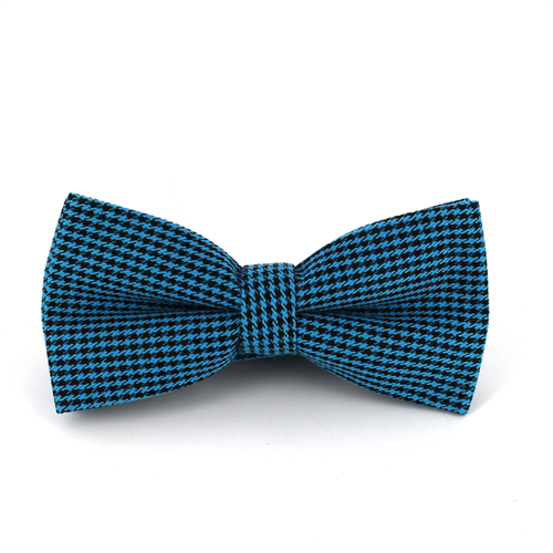 Blue and Black Houndstooth Bow Tie