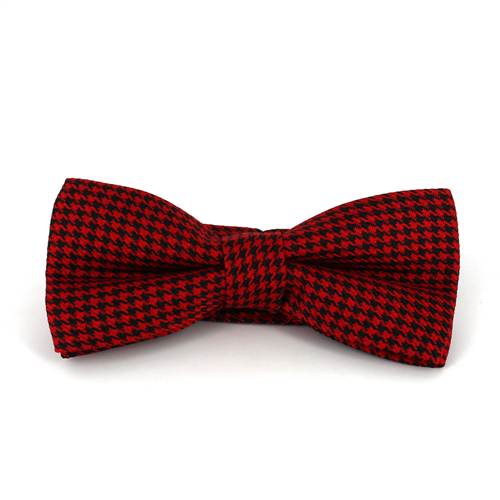 Red and Black Houndstooth Bow Tie