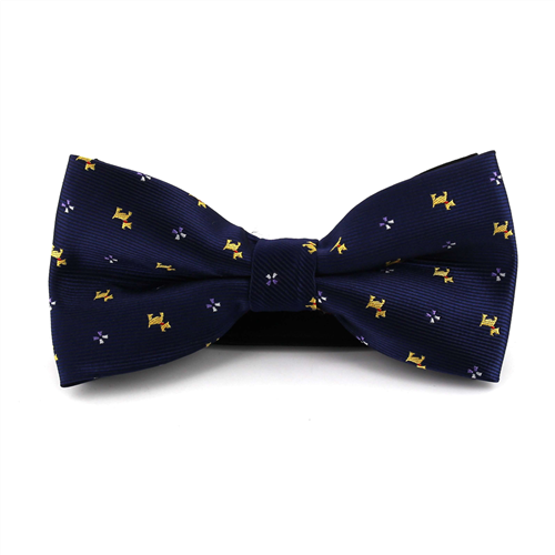 Midnight Blue Dog Pattern Bow Tie