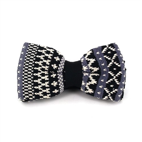 Black Knitted Bow Tie with Diverse Patterns