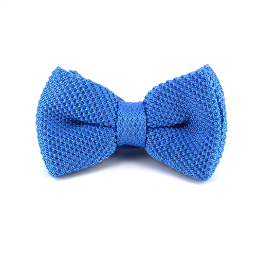 Light Blue Solid Knit Bow Tie