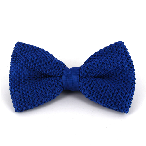 Solid Navy Blue Knit Bow Tie