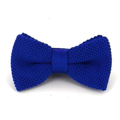 Solid Navy Blue Knit Bow Tie