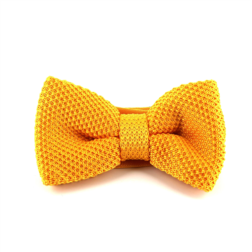 Solid Gold Knit Bow Tie