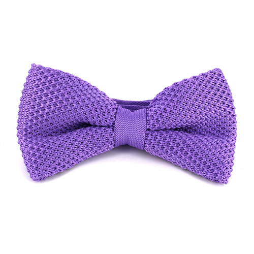 Solid Lilac Knit Bow Tie