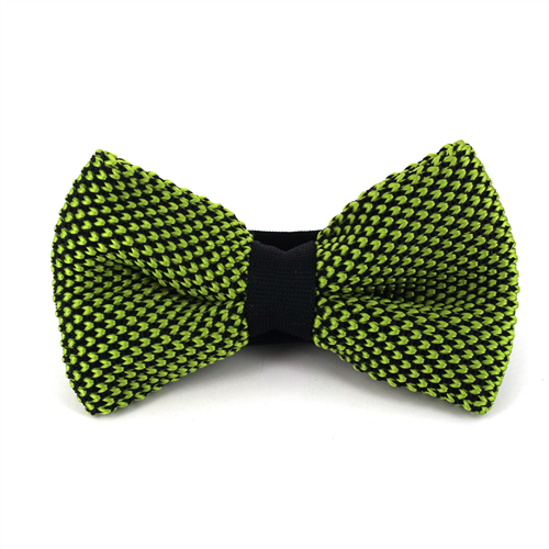 Speckled Black and Green Knit Bow Tie