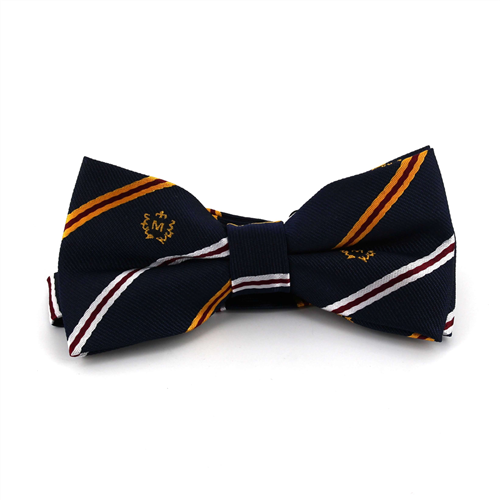 Classic Navy Striped Bow Tie