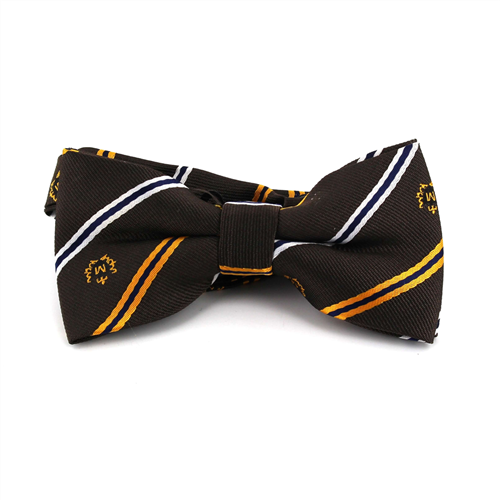 Brown Collegiate Striped Bow Tie