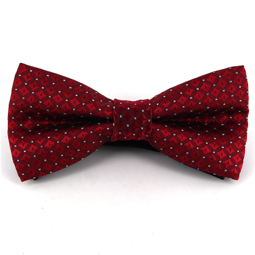 Red Checkered and Polka Dot Bow Tie