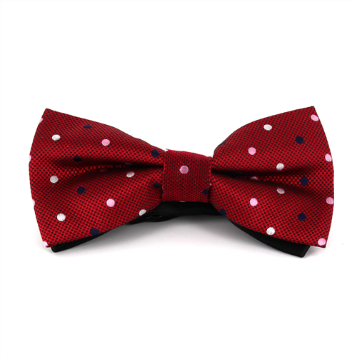 Red Bow Tie with Multicolor Polka Dots