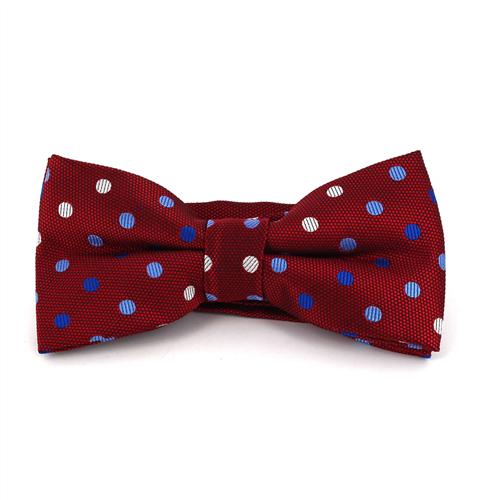 Red Bow Tie with Multicolor Polka Dots