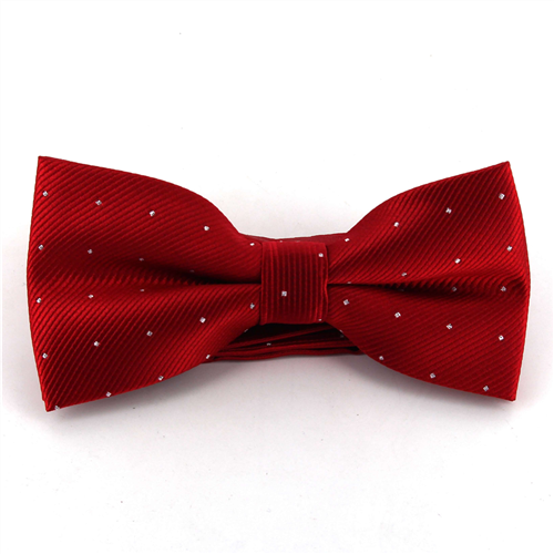 Dark Red Bow Tie with Shimmering Dots