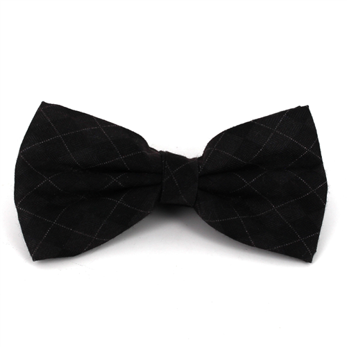 Grey and Black Diamond Pattern Bow Tie