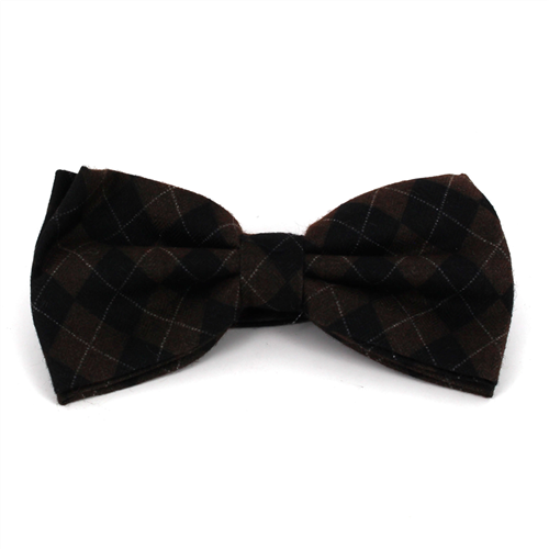 Brown and Black Diamond Pattern Bow Tie