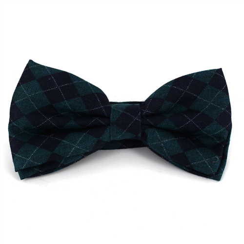 Green and Black Diamond Bow Tie