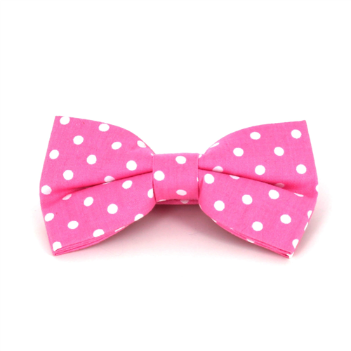 Pink Bow Tie with White Polka Dots