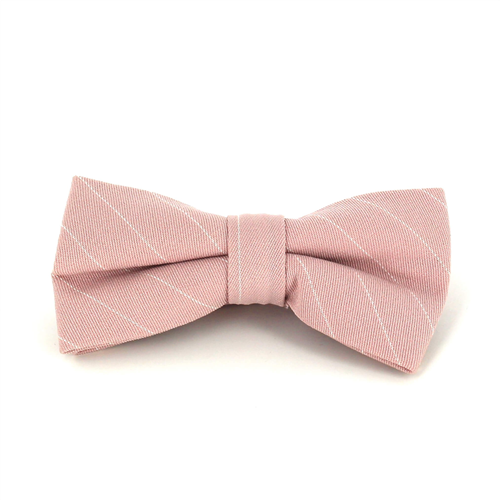 Pink Bow Tie with White Stripes
