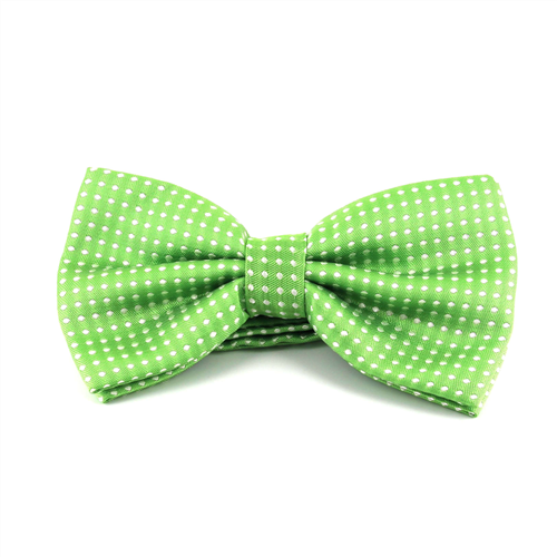 Green Bow Tie with White Dots