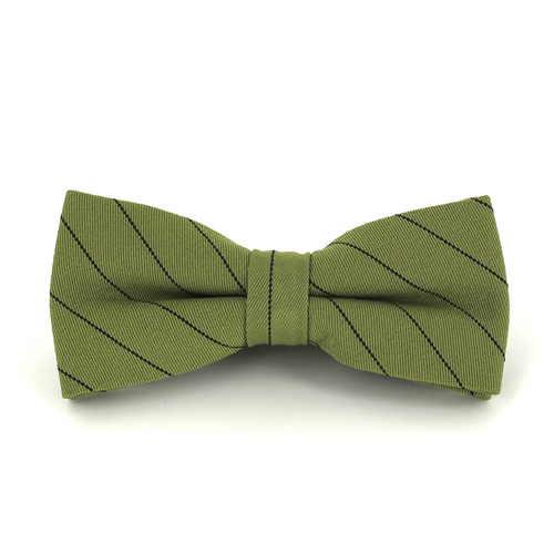Green Bow Tie with Black Stripes