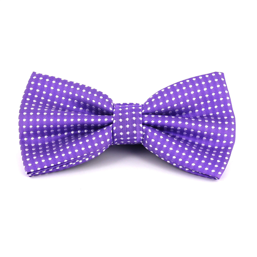 Violet Bow Tie with White Dots
