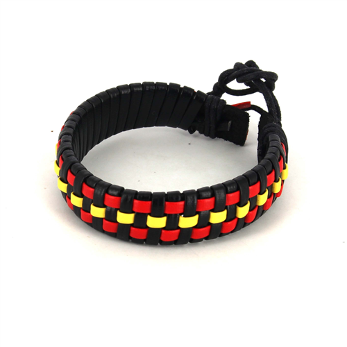 Spanish Flag Leather Bracelet