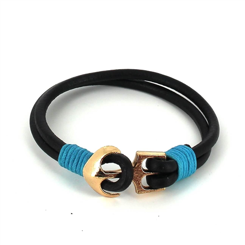 Leather Bracelet with Anchor