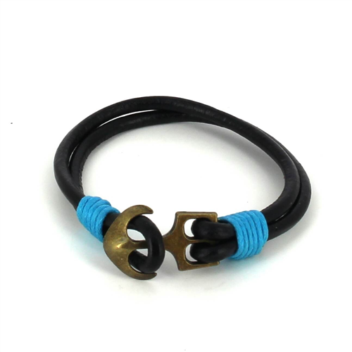 Leather Bracelet with Anchor